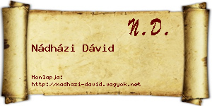 Nádházi Dávid névjegykártya