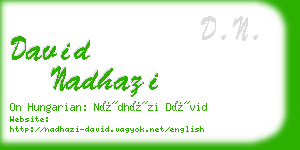 david nadhazi business card